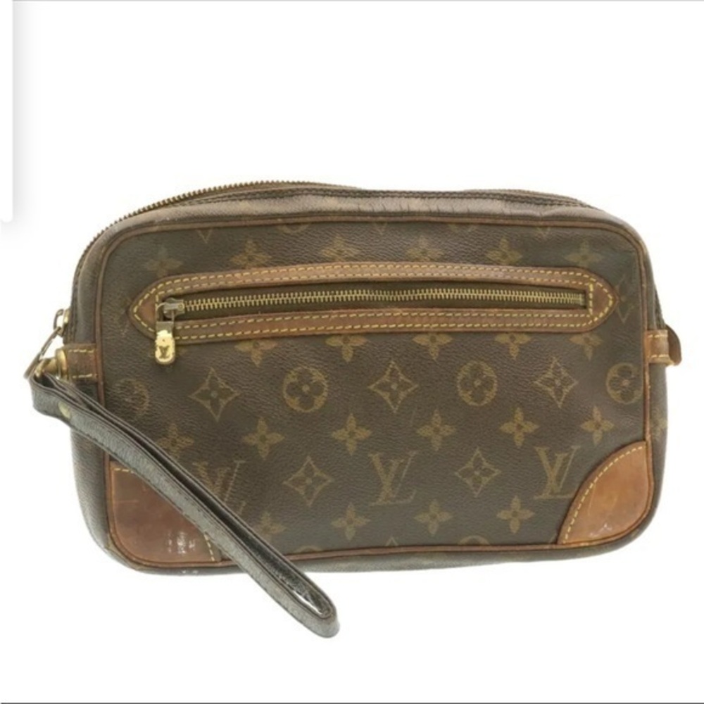 Authentic Vintage LOUIS VUITTON Monogram Marly Dragonne GM Clutch Bag M51825 LV